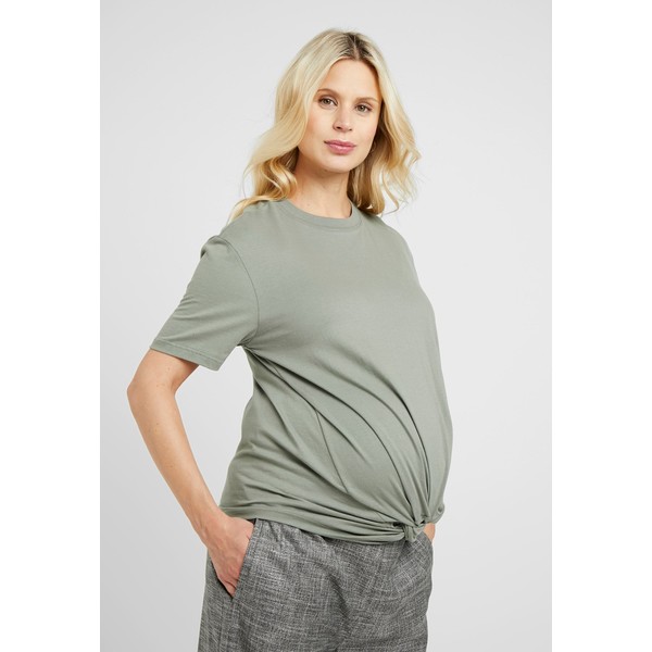 Topshop Maternity KNOT FRONT TEE T-shirt z nadrukiem sage T0I29G00Y