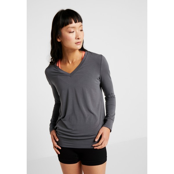 Curare Yogawear NEW V NECK Bluzka z długim rękawem anthracite grey CY541D01V