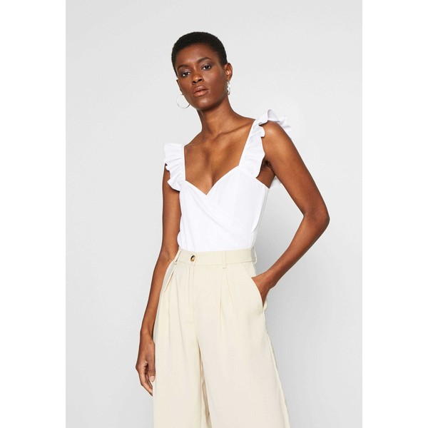 Missguided Tall FRILL STRAP BODYSUIT Top white MIG21D02I