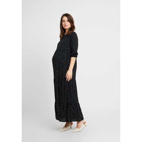 New Look Maternity SMOCK MAXI POLKA DOT Długa sukienka black N0B29F05X