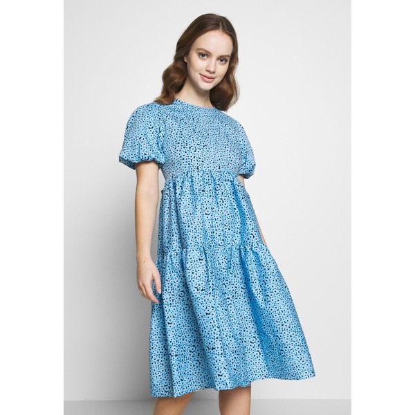 Glamorous Petite FLORAL SMOCK PUFF SLEEVE DRESS Sukienka letnia blue GLB21C04M