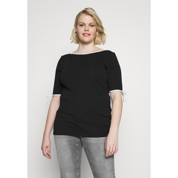 Lauren Ralph Lauren Woman AITHLEY ELBOW SLEEVE T-shirt z nadrukiem black L0S21D021