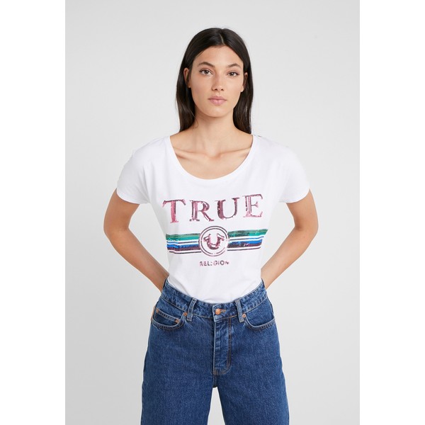 True Religion TRUE T-shirt z nadrukiem white TR121D071