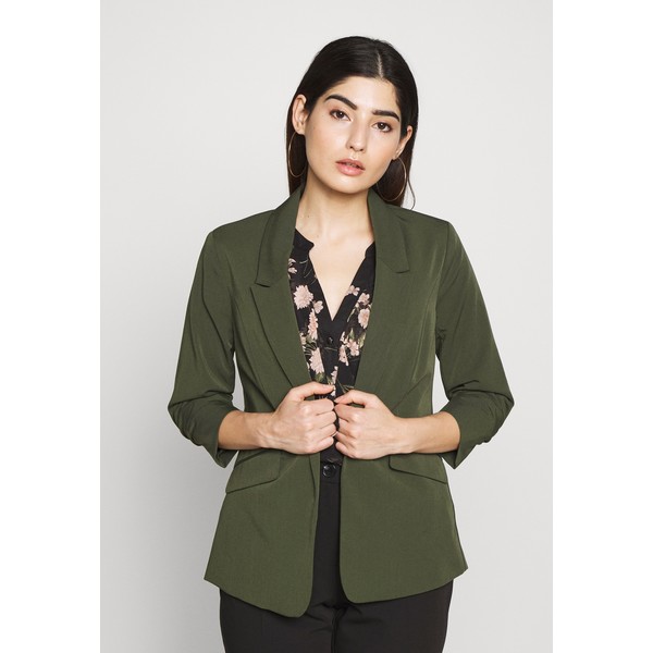 Dorothy Perkins Petite EDGE TO EDGE ROUCHED SLEEVE JACKET Żakiet green DP721G01A