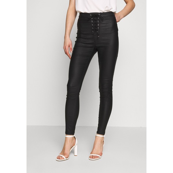 Missguided VICE COATED FRONT Jeansy Skinny Fit black M0Q21N075
