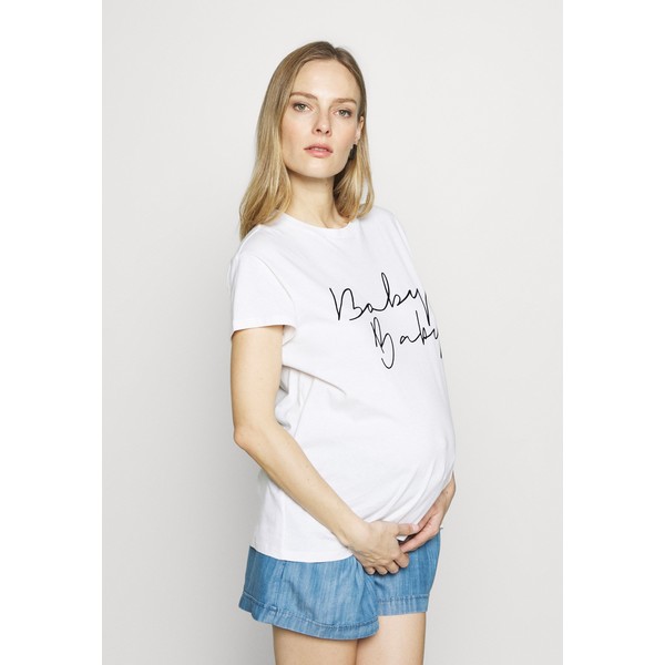 Topshop Maternity BABY BABY TEE T-shirt z nadrukiem white T0I29G01F