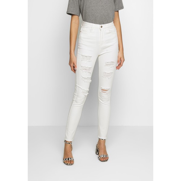 Missguided SINNER EXTREME Jeansy Skinny Fit white M0Q21N07D