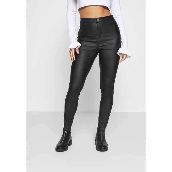 Missguided Petite VICE HIGH WAISTED COATED Jeansy Skinny Fit black M0V21N029