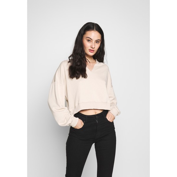 Missguided RAW EDGE NOTCHED NECK Bluza sand M0Q21J03S