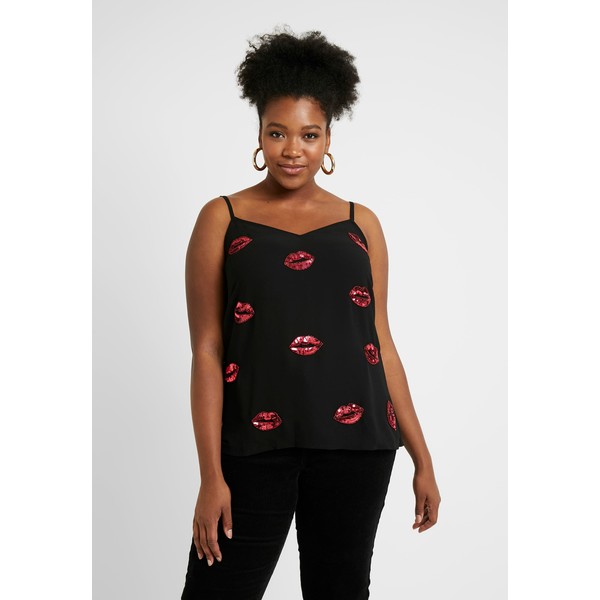 Simply Be EMBELLISHED CAMI Top black/pink SIE21E026