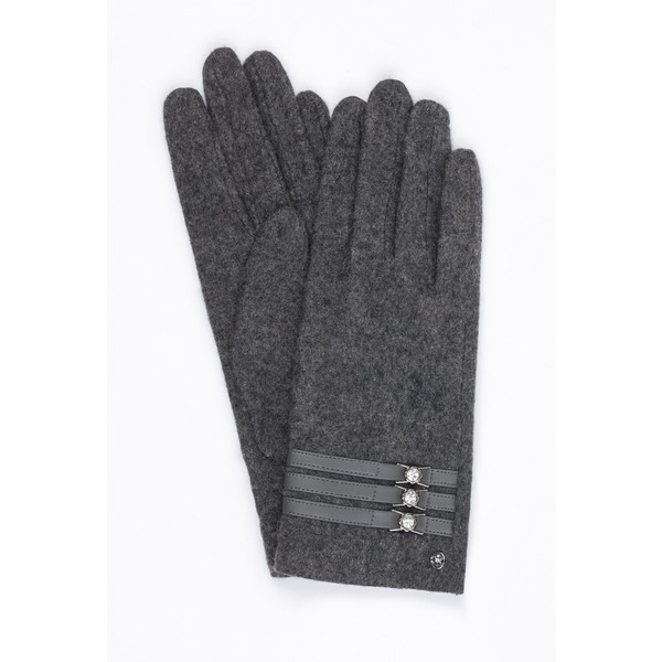 Monnari Wełniane rękawiczki z aplikacją 19J-GLV0520-K019