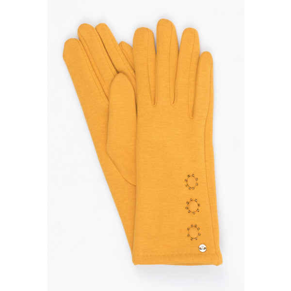 Monnari Gładkie rękawiczki z ozdobnymi guzikami 19J-GLV0700-K002