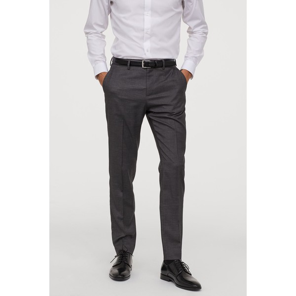 H&M Spodnie garniturowe Slim Fit 0714026008 Ciemnoszary melanż