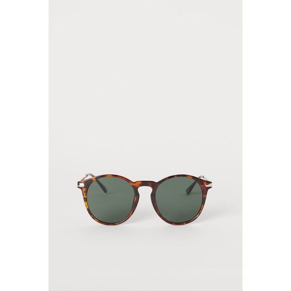 H&M Okulary przeciwsłoneczne 0511105011 Ciemnobrązowy/Szylkretowy wzór