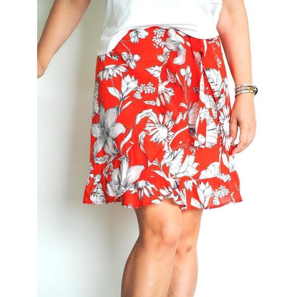 OrienteGlamour Spódnica zakładana KYLIE czerwona z falban