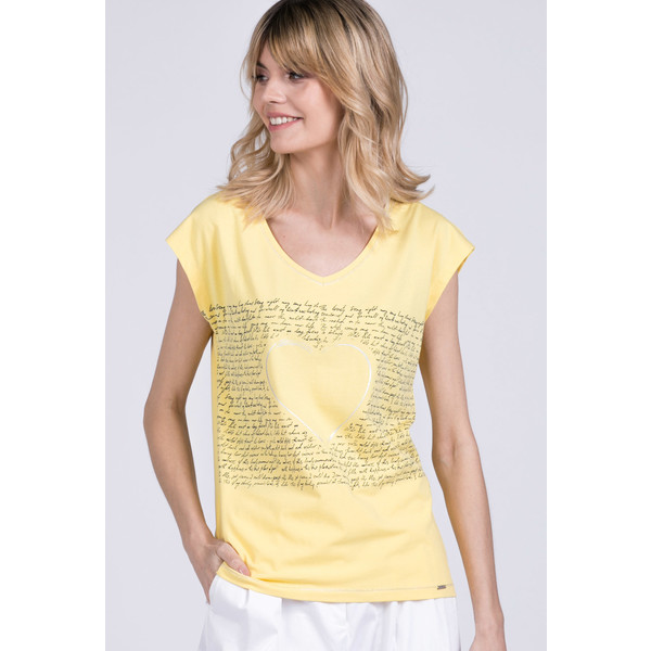 Monnari T-shirt damski z motywem serca 20L-TSH1276-K002