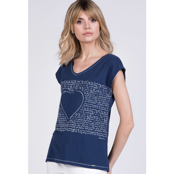 Monnari T-shirt damski z motywem serca 20L-TSH1276-K013