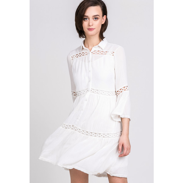 Monnari Rozkloszowana sukienka z ażurowymi wstawkami 20L-DRE1010-K000