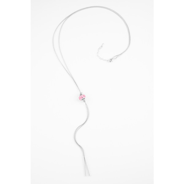 Quiosque Długi naszyjnik z różowym koralikiem 5JD228299