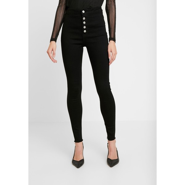 Missguided VICE BUTTON UP Jeansy Skinny Fit black M0Q21N07J