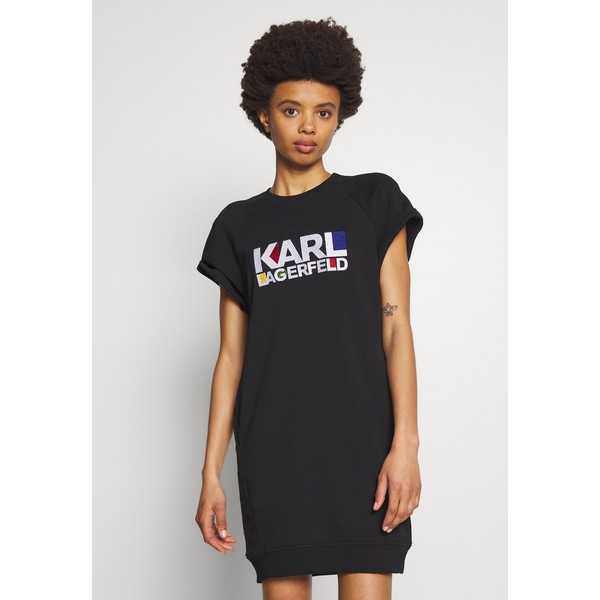 KARL LAGERFELD BAUHAUS LOGO DRESS Sukienka letnia black K4821C026