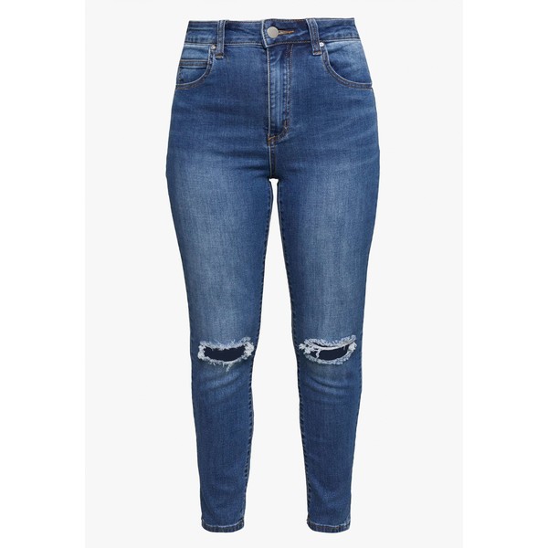 Cotton On HIGH RISE CROPPED Jeansy Skinny Fit mid blue C1Q21N001