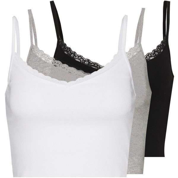 Topshop PRETTY CAMI 3 PACK Top black/white/grey TP721D0UP