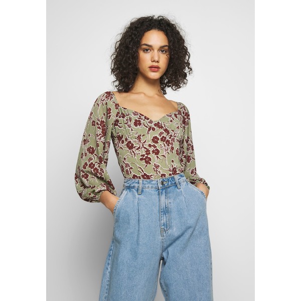 Missguided DITSY FLORAL MILKMAID BODYSUIT Body green M0Q21D0F0
