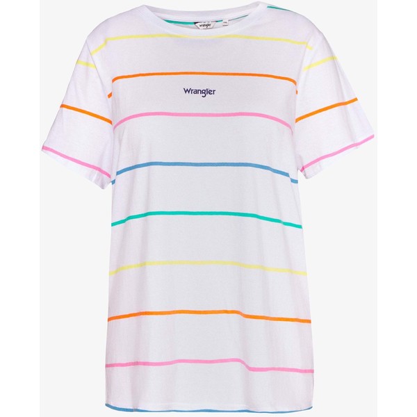 Wrangler Plus REGULAR TEE T-shirt z nadrukiem real white WR921D001