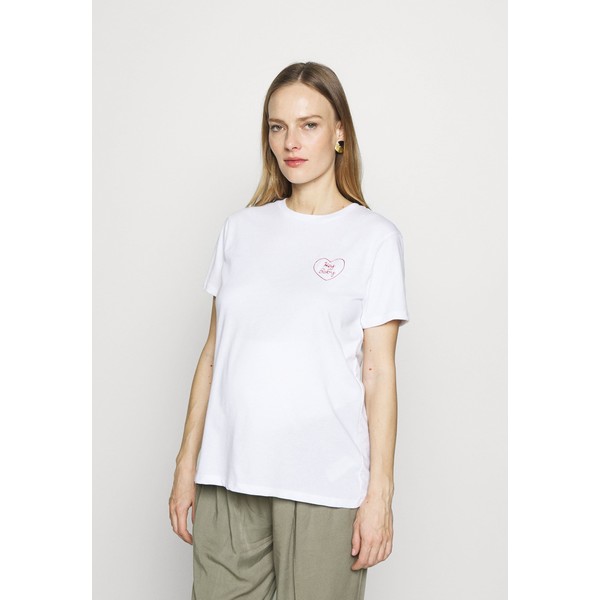 Topshop Maternity HEY BABY TEE T-shirt z nadrukiem white T0I29G01D
