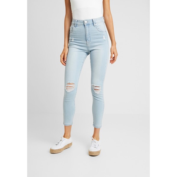 Cotton On HIGH RISE CROPPED Jeansy Skinny Fit summer bleach rips C1Q21N001