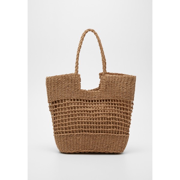 Topshop OPEN WEAVE TOTE PLAITED HANDLE Torba na zakupy buttermilk TP751H0S5