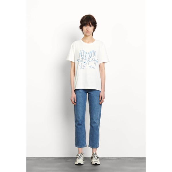 sandro T-shirt z nadrukiem blanc SAD21D02B