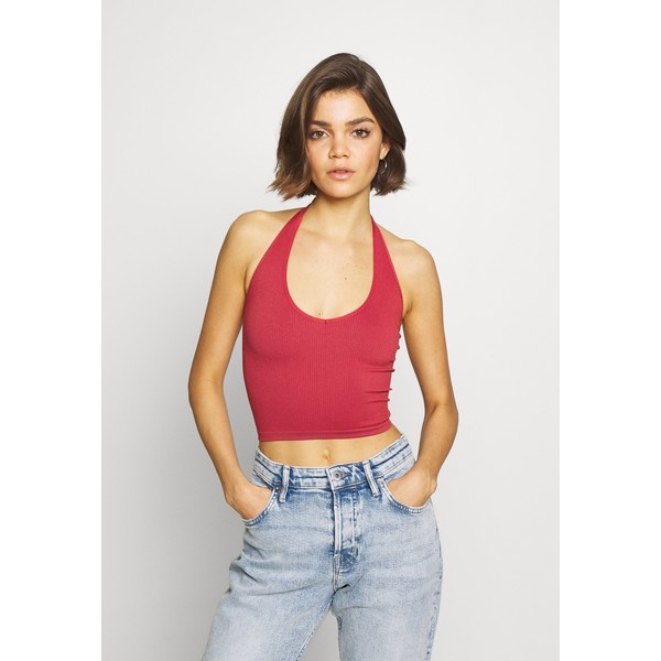 BDG Urban Outfitters JACKIE SEAMLESS HALTER Top mineral red QX721D00H