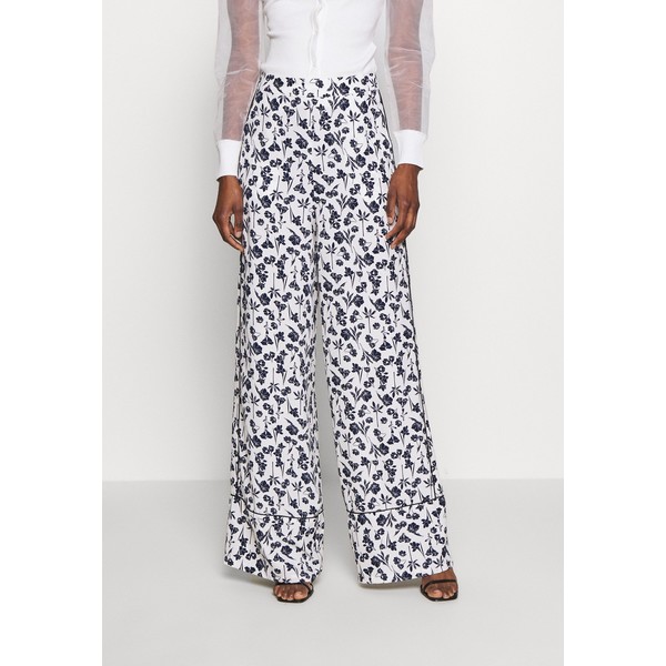 Missguided Tall FLORAL WIDE LEG TROUSERS Spodnie materiałowe white MIG21A047