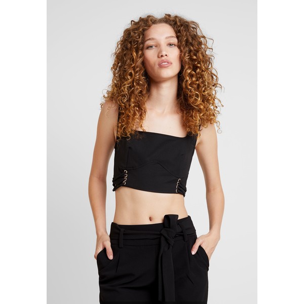 4th & Reckless TYLER CROPPED WITH CORSET DETAIL Bluzka black 4T021E01B