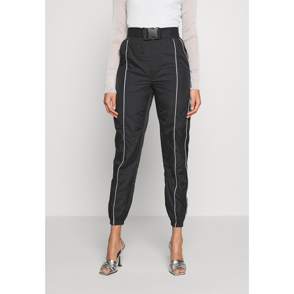 Missguided CODE CREATE JOGGERS WITH REFLECTIVE PIPING Spodnie materiałowe black M0Q21A0CI