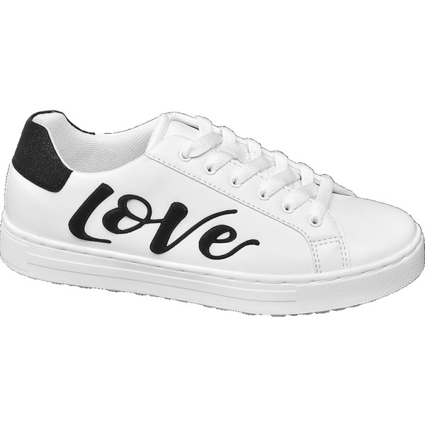 białe sneakersy damskie Graceland z napisem love 11022069