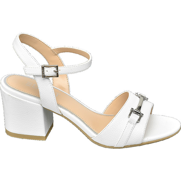 białe sandały damskie Esprit na obcasie 12402950