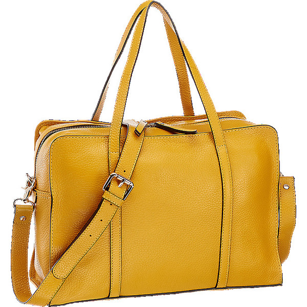 skórzana torebka damska 5th Avenue w kolorze żółtym 41022030