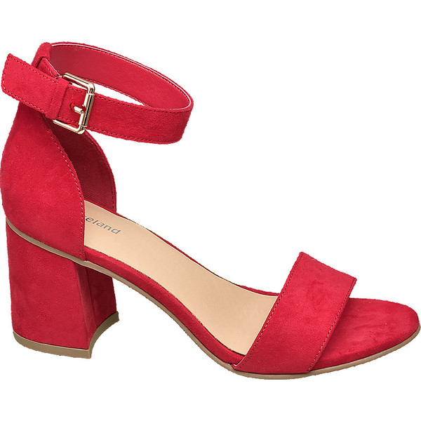 czerwone sandałki damskie Graceland na obcasie 12402216