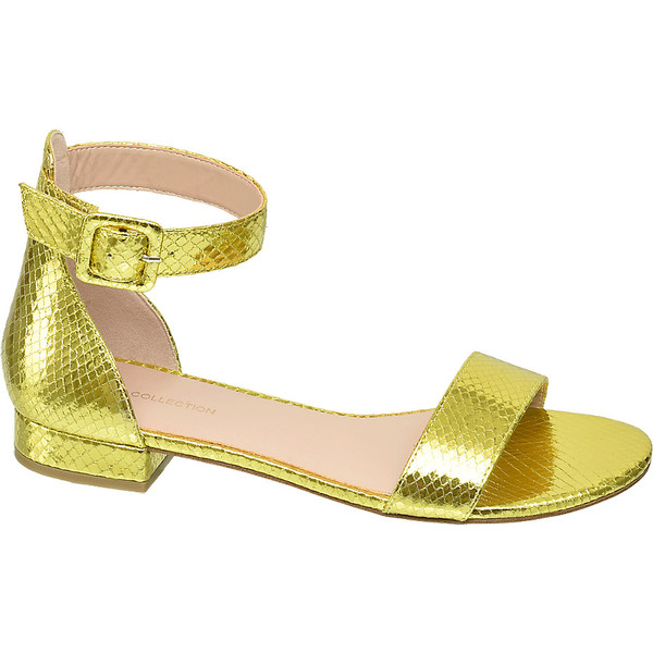 żółte metaliczne sandały damskie Star Collection 12102700