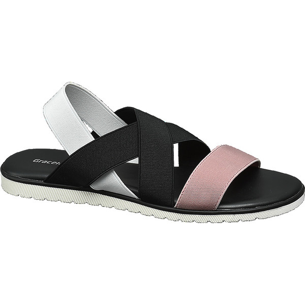 czarno-różowe sandały damskie Graceland 1210865