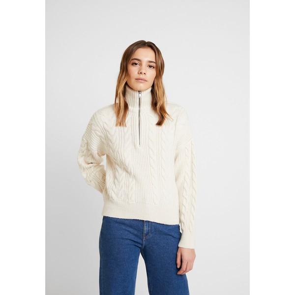 BDG Urban Outfitters CABLE ZIP Sweter ecru QX721I008