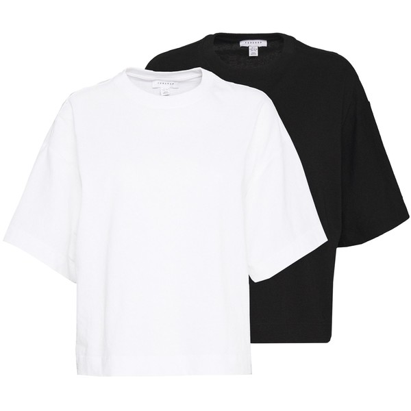 Topshop PANEL BOXY TEE 2 PACK T-shirt basic black/white TP721D0UO