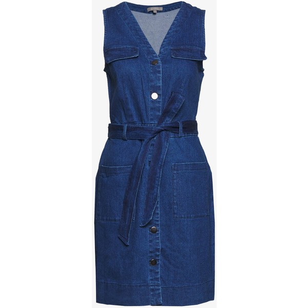 Oasis POPPER FRONT UTILITY DRESS Sukienka jeansowa blue denim OA221C0MF