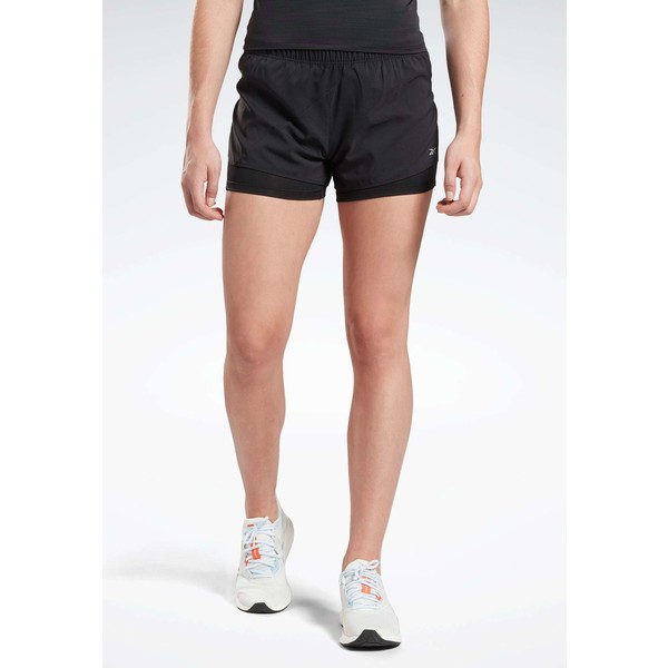 Reebok RUNNING ESSENTIALS TWO-IN-ONE SHORTS Szorty black RE541E0R2