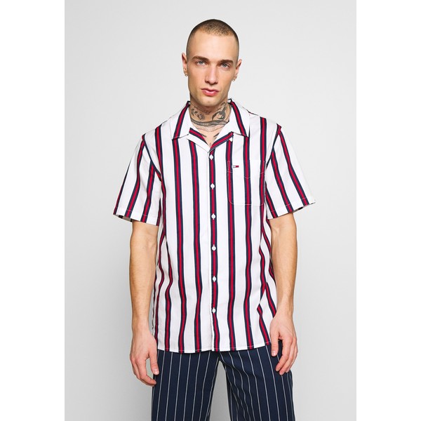 Tommy Jeans PRINTED STRIPE CAMP SHIRT Koszula white/red TOB22D03N