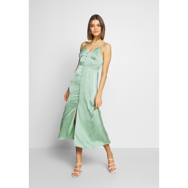 Glamorous SATIN BUTTON FRONT MIDI DRESS Sukienka letnia sage green GL921C0L4