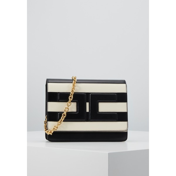 Elisabetta Franchi STRIPE WITH CHAIN STRAP Torba na ramię nero/burro EF151H00W